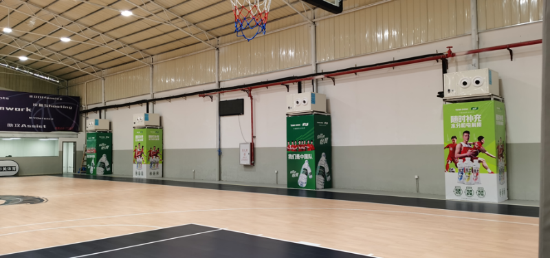 室內籃球館降溫空調安裝蒸發冷省電空調-臥式射流機組,，省電降溫效果好