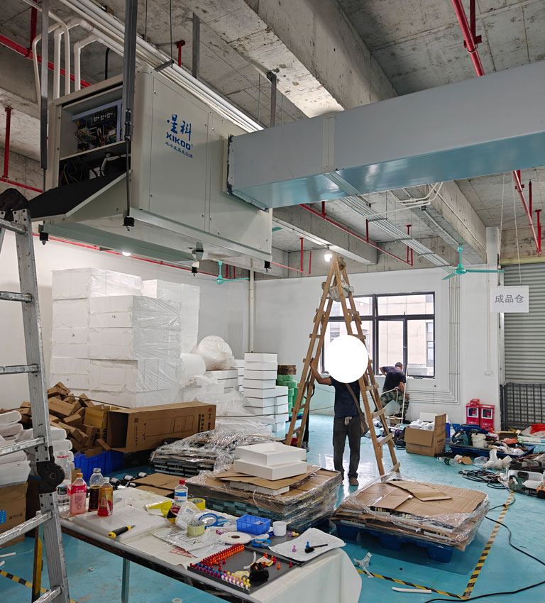 工業廠房車間崗位降溫，安裝蒸發冷省電空調-臥式管道機組SYW-GD- 30