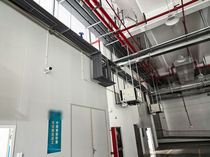 半導體生產車間整體控溫降溫，應用工業蒸發冷省電空調臥式射流機