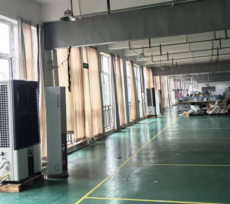 制衣廠空調解決方案：蒸發冷省電空調-立式軸流雙風口柜機