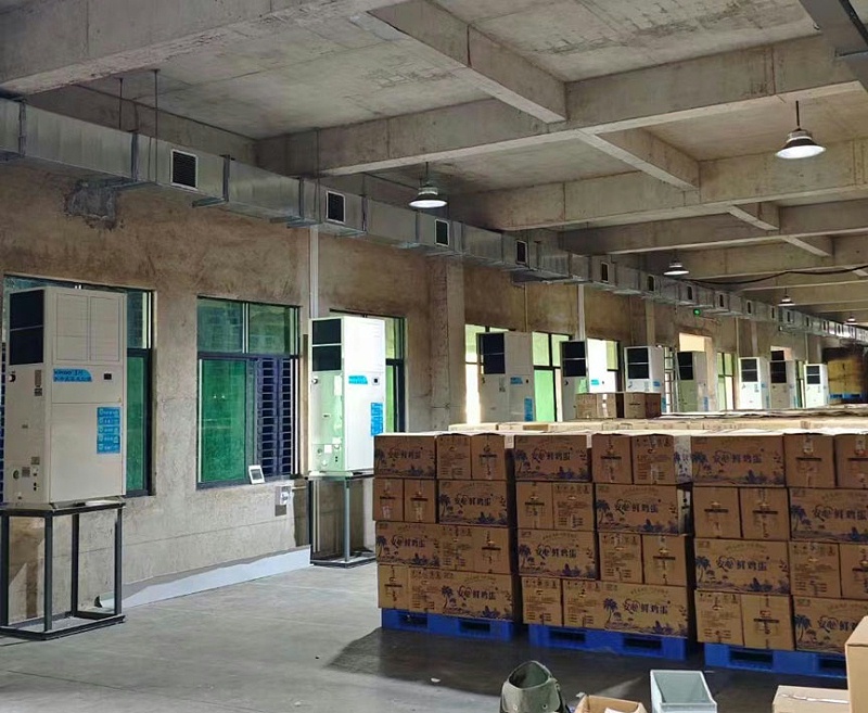 大型雞蛋恒溫倉(cāng)庫(kù)降溫安裝工業(yè)智能節(jié)能空調(diào)(工業(yè)省電空調(diào)-立式軸流機(jī))